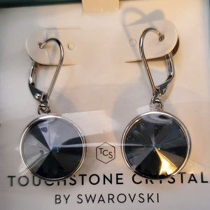 Lulu Earrings Montana Touchstone Crystal by Swarovski